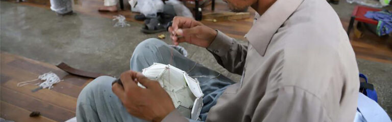 Hand-Sewn Soccer Ball Manufacturing Process 42 People-are-Hand-stitching-Soccer-Ball