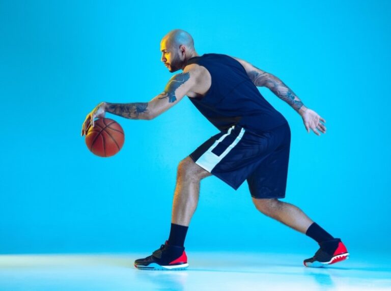 Luxembourg Young basketball player of team wearing sportwear training