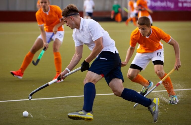 Netherlands Field hockey players during a tournament game