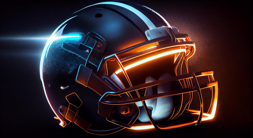 image shown football helmet